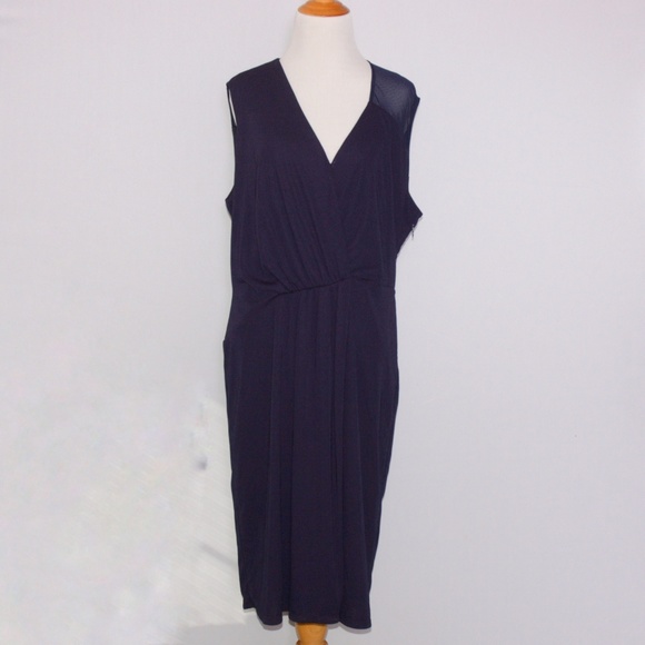 Halston Heritage Mesh Panel Cocktail Dress - Picture 2 of 7